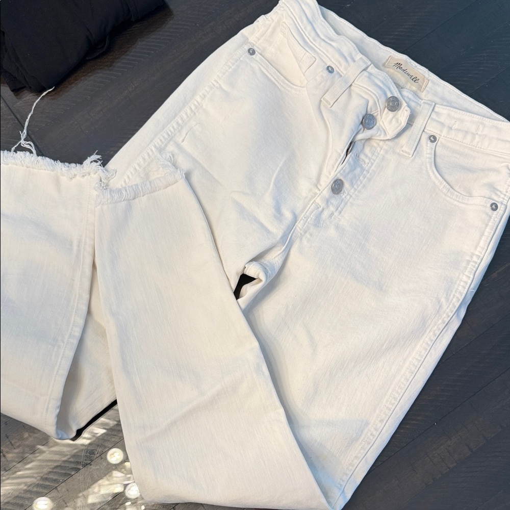 Madewell Cropped White Jeans - Picture 1 of 5